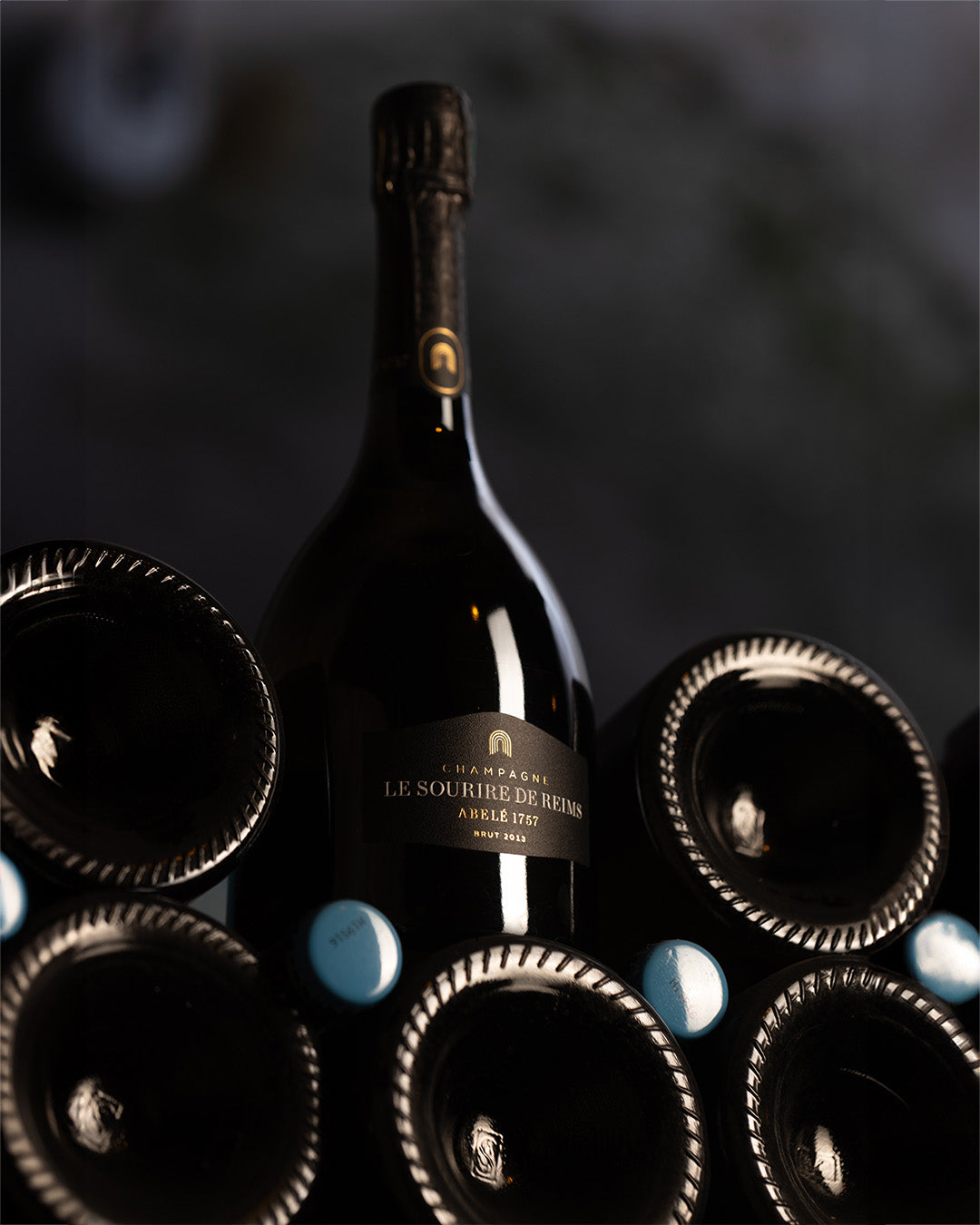 Champagne millésimé Le Sourire de Reims au vieillissement sur lie de plus de 10ans.